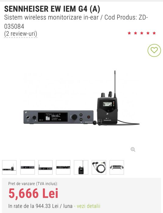 Sistem in-ear SENNHEISER ew iem G4 A