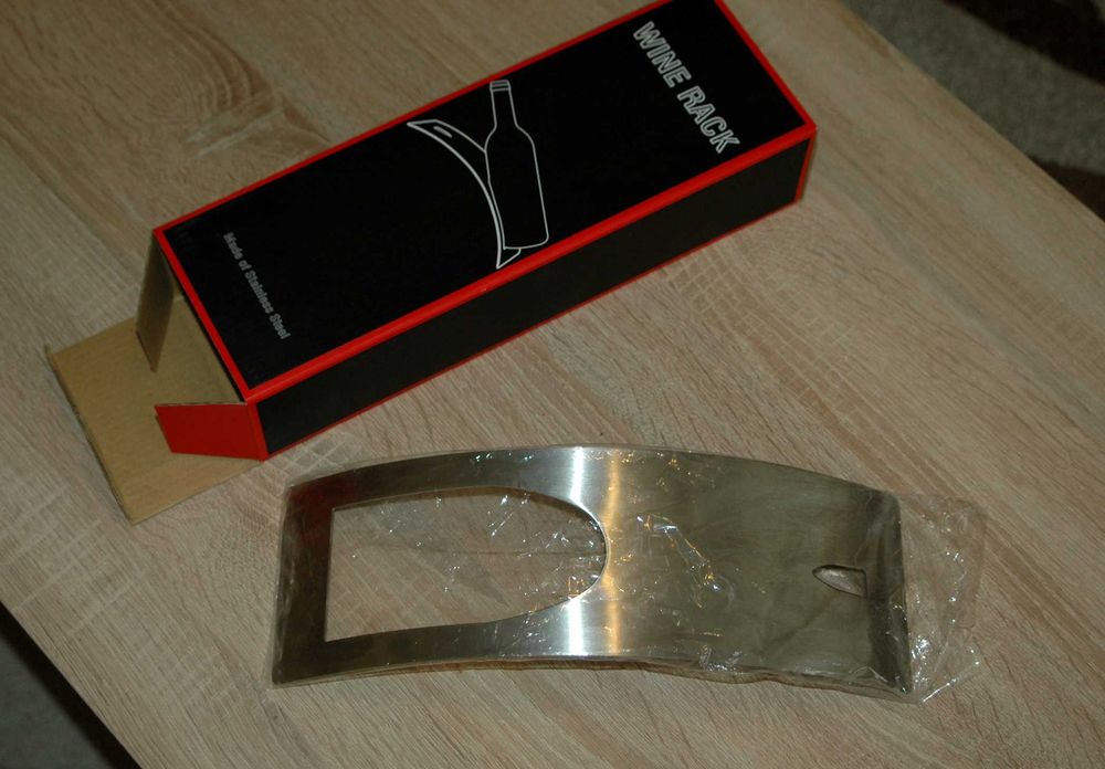 Suport pentru sticla vin otel inoxidabil (INOX) - la cutie nou