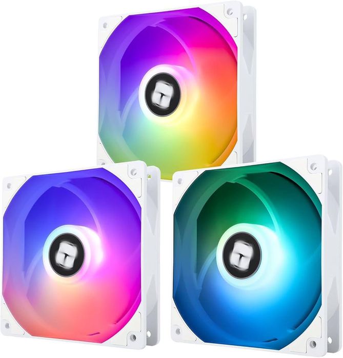 Set 3 Ventilatoare ARGB Thermalright TL-C12CW-S 120mm Alb | TrueShopPC