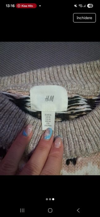 Pulover H&M damă, model nordic, stare foarte bună