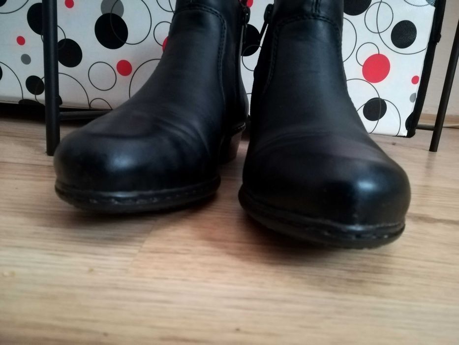 Дамски черни боти Рикер Rieker, размер 37 и боти с пайети