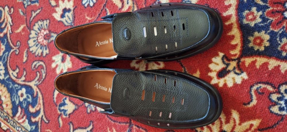 Кожанные мужские летние туфли