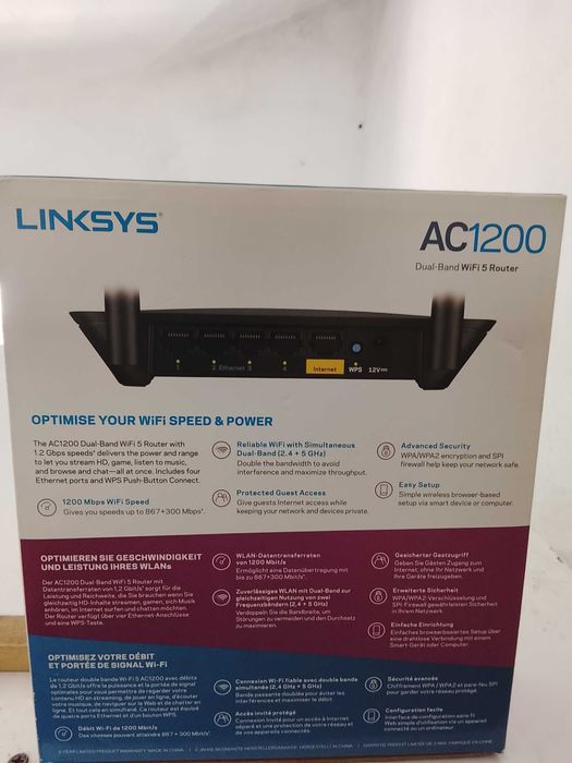 Рутер Linksys Dual-Band AC1200 Е5400 WiFi, Черен