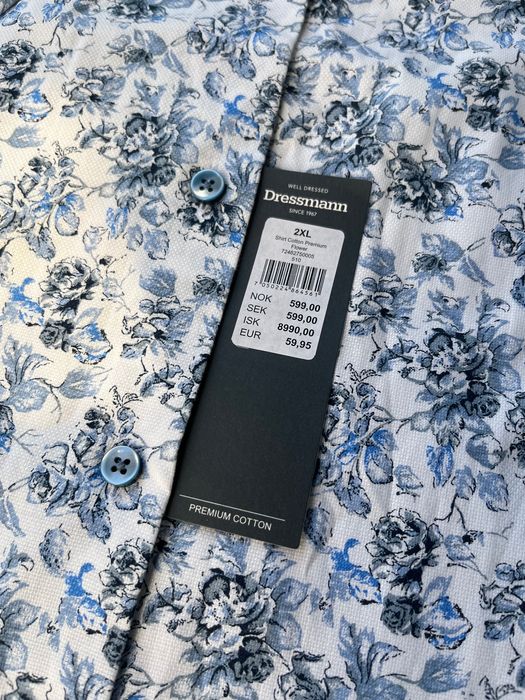 Мъжка риза : Dressman Shirt Cotton Premium Flower XXL