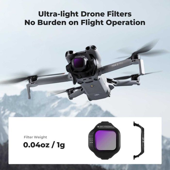 UV CPL ND4 ND8 ND16 Variable ND Филтри K&F Concept за DJI Mini 5 Pro