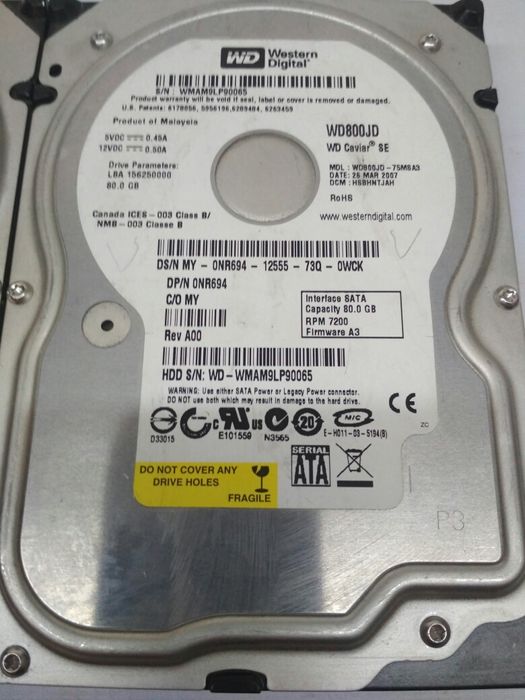 Жесткий диск HDD для ПК 80Gb