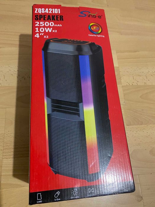 Bluetooth колонка SING-e ZQS42101 – 20W мощен звук + RGB LED светлини!