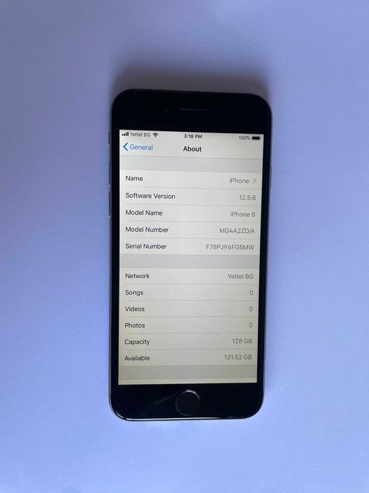 КАТО НОВ !!! iPhone 6 - Space Gray - 128GB - Отключен - НОВА БАТЕРИЯ !