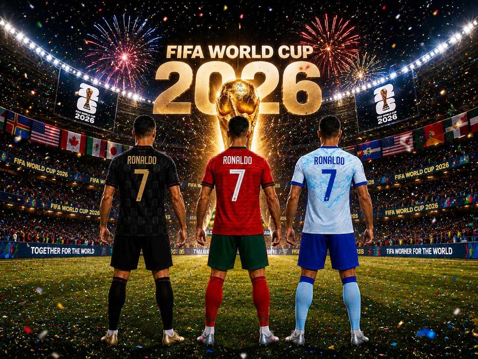 Бяла Детска и мъжка Тениска Роналдо Португалия 2026 Световно Fifa Комплекти и сетове