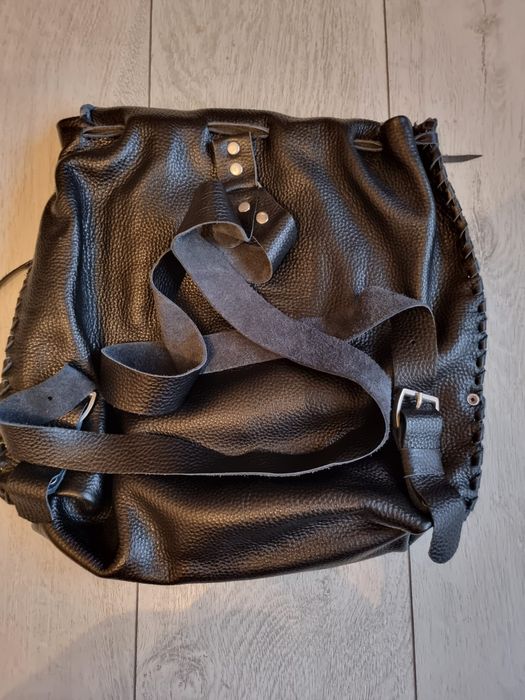 Rucsac din piele naturala pictat manual