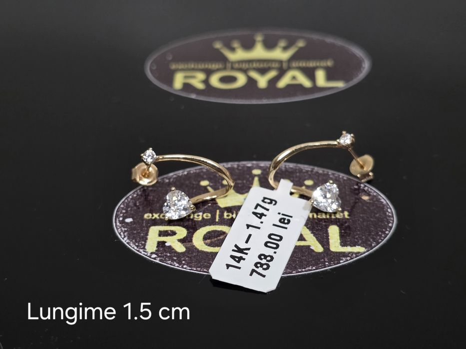 Bijuteria Royal: Cercei aur 14k/1.47 gr
