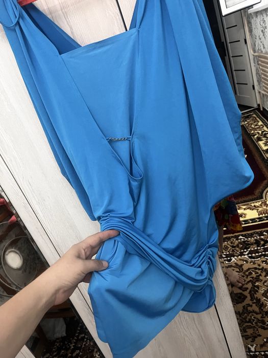 Туника небесно голубого цвета материал масло плотное