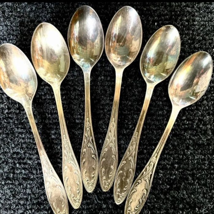 Посуда. Мельхиор, ложки десертные набор 12 шт.