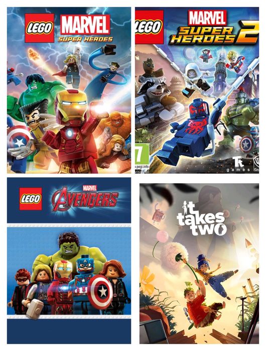 Комплект игр "It takes two"+ 3игры "lego marvel"