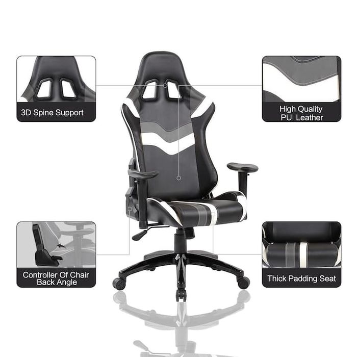 Gaming Стол Kring Roth Черен/Бял