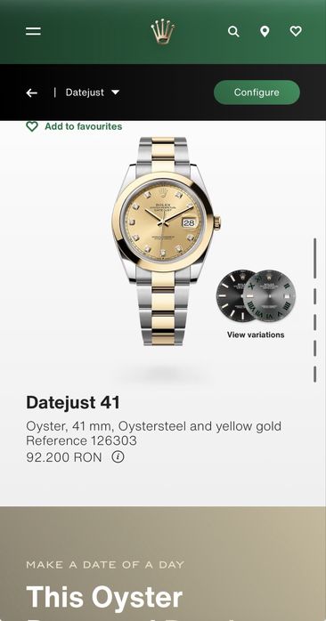 Rolex DateJust 41 Model Nou Cadran Diamante