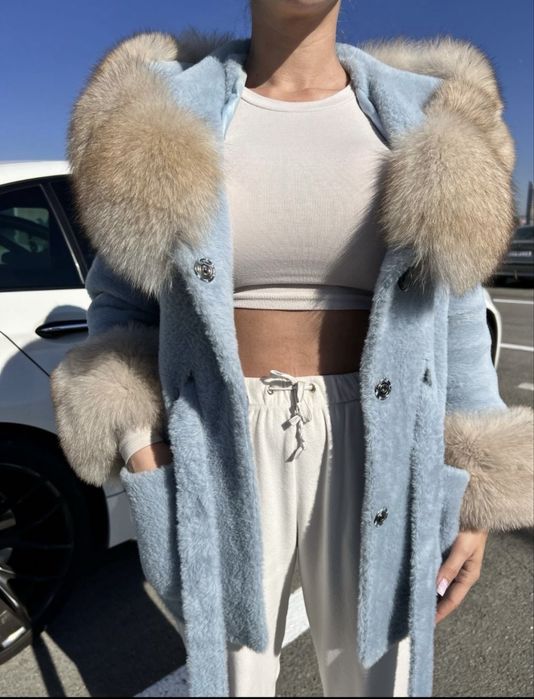 Blana naturala vulpe alpaca alcantara zara