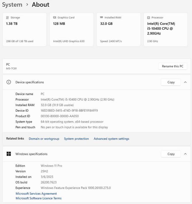 Геймърски компютър – отлично състояние Intel i5 12 ядра, 32GB Ram
