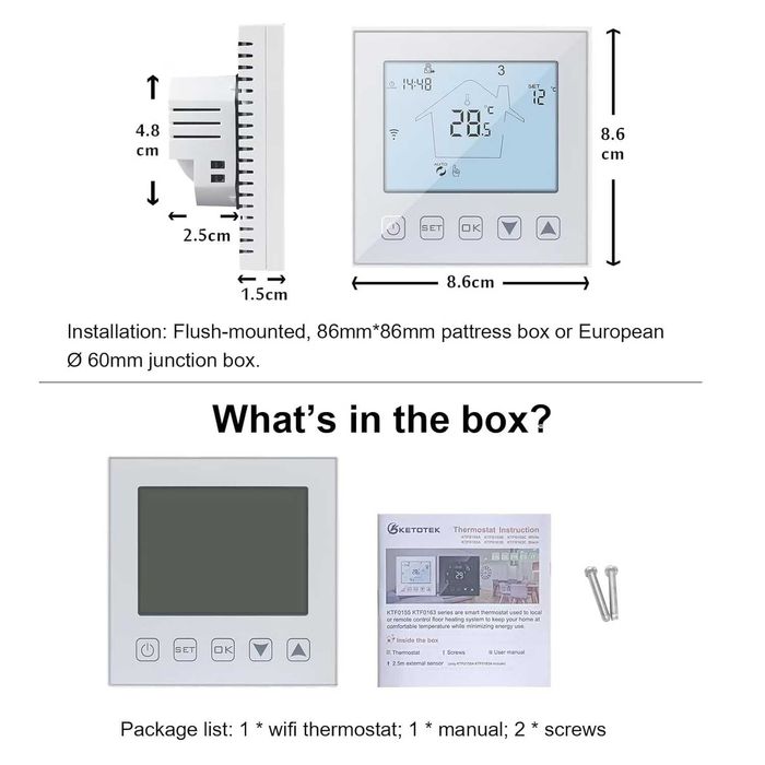 KETOTEK WiFi Програмируем термостат за подово водно отопление 3A