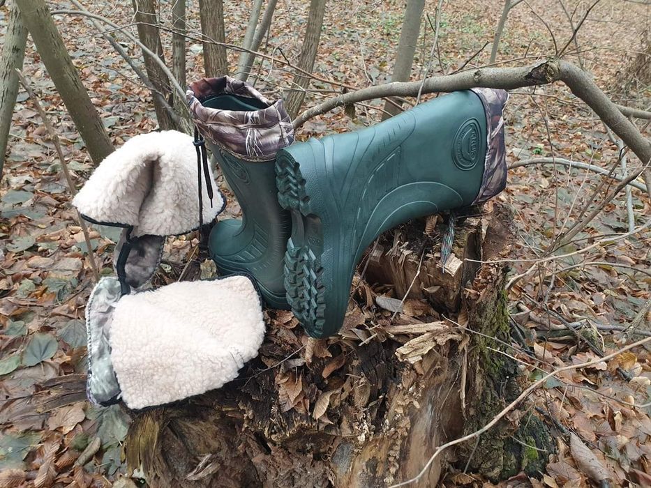 Олекотени Ботуши с Термо Чорап- Модел Крок зелен