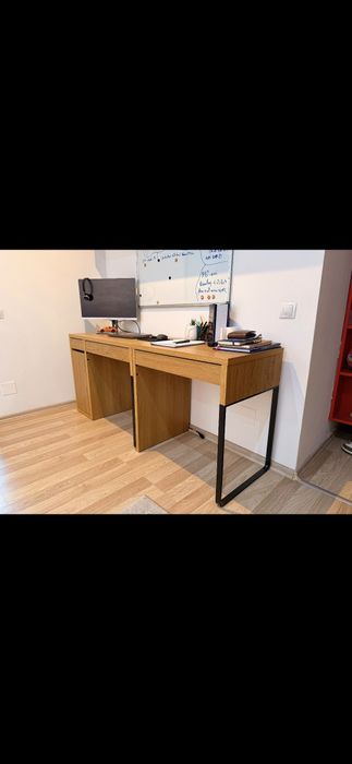 Birou Micke ikea aspect stejar cu extensie