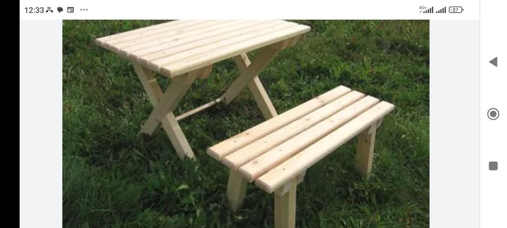 Банные столы с лавочками