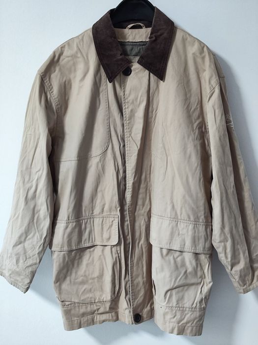 Geaca Timberland Weathergear marimea M - bej cu guler maro, originala