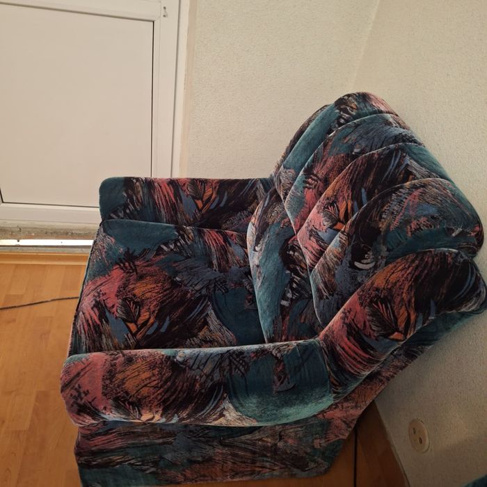 Mobila sufragerie din lemn masiv + comoda TV+ canapea + fotoliu