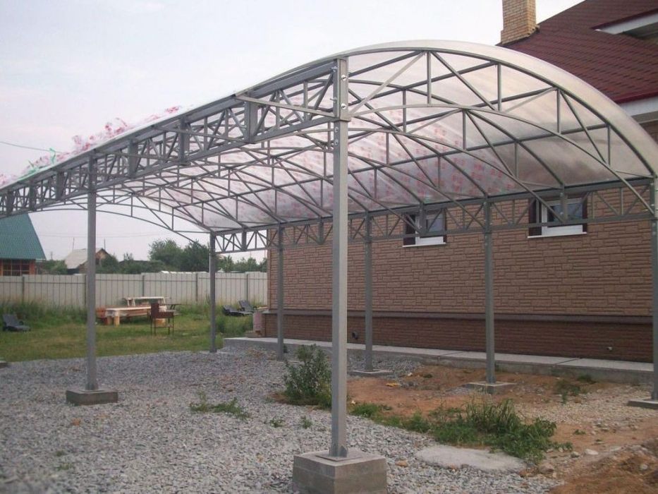Монтаж навесов .ферм