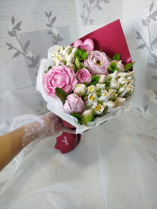 Цветы, букеты из зефира