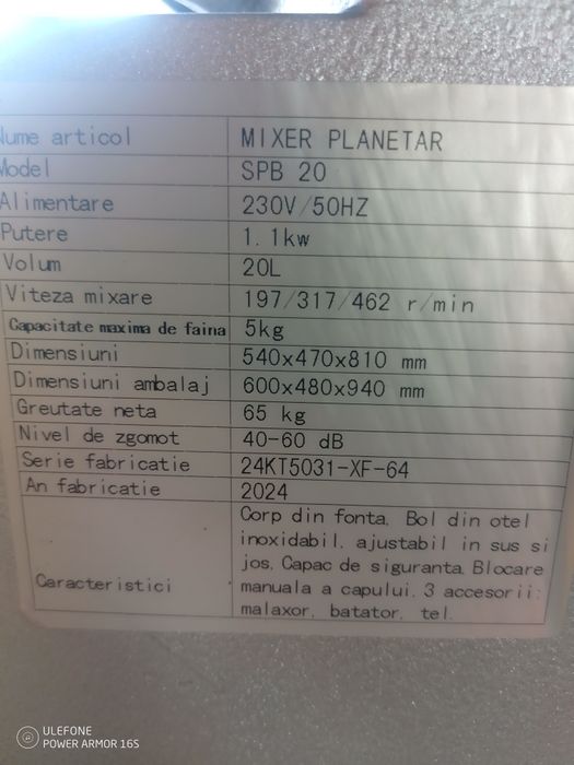 Mixer planetar 20l