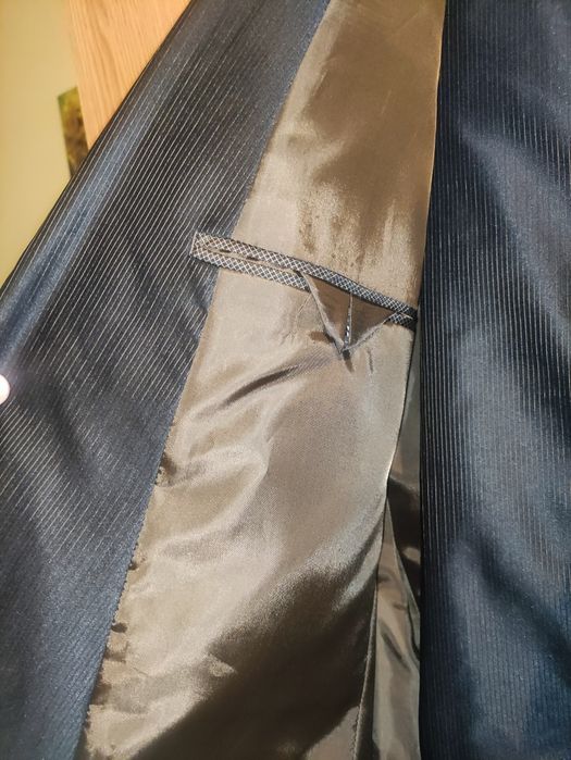 Costum bărbătesc Angelo Litrico negru slim fit (sacou+pantaloni) cu d