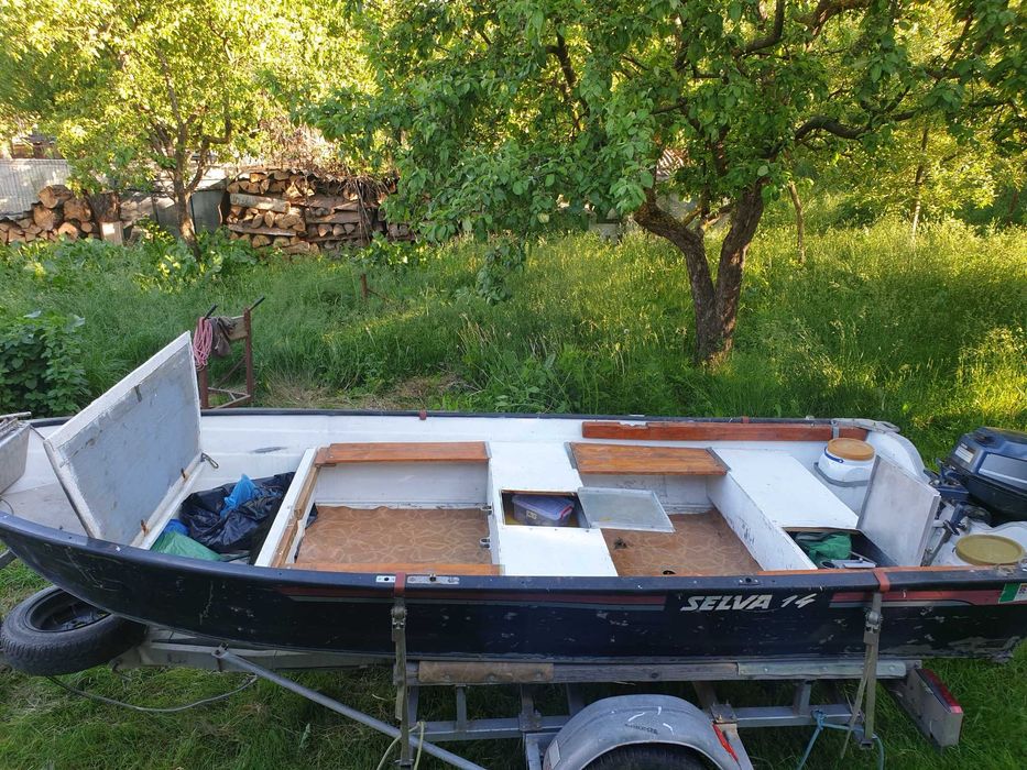 Barca aluminiu 4.2m,cu motor si peridoc imatriculat