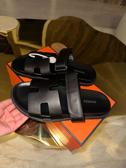 Papuci hermes barbat piele naturala