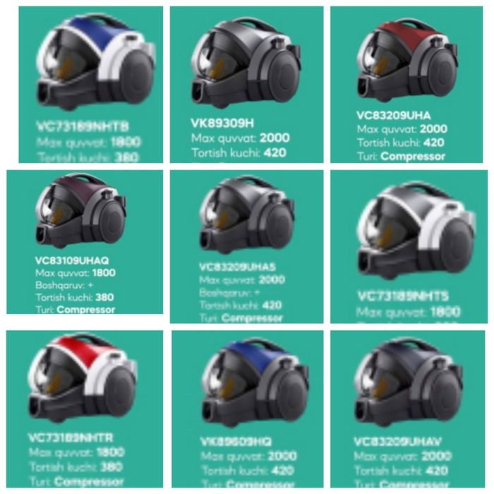 LG брендидан пылесосларни арзон нархда таклиф қиламиз