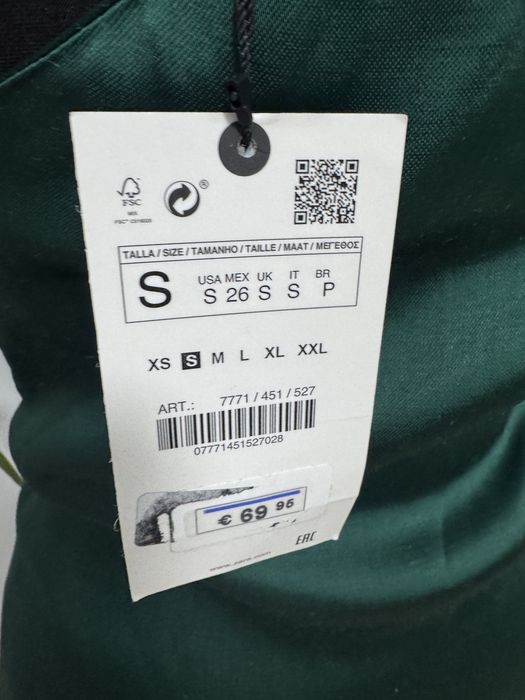 Rochie elegantă de seară verde smarald satinata Zara mărimea M