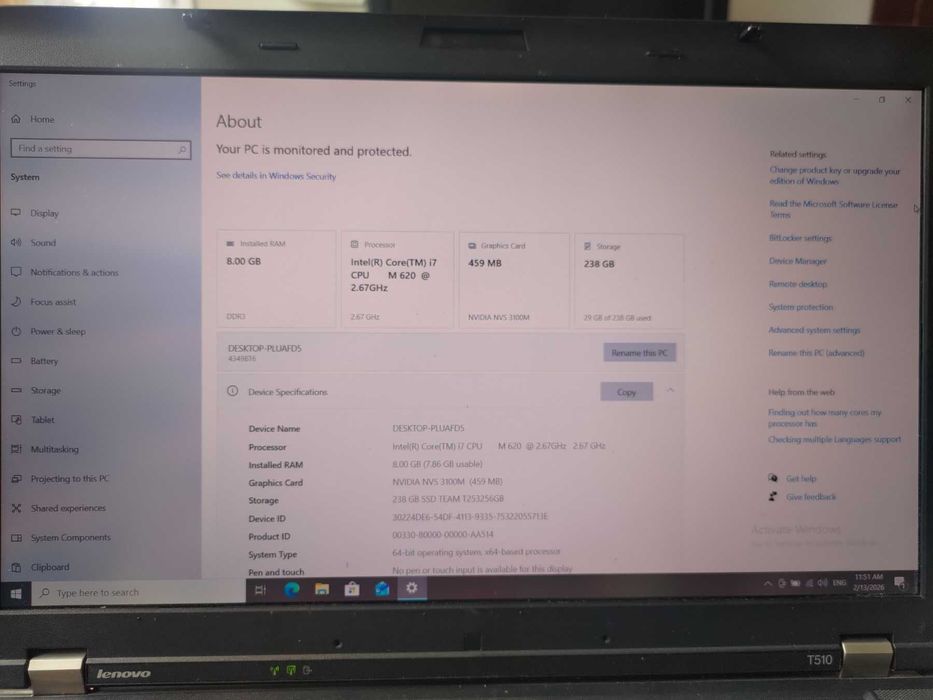 Lenovo ThinkPad T510 – i7/ 8GB RAM/Full HD/ Win 10 ExtendedSupport2026