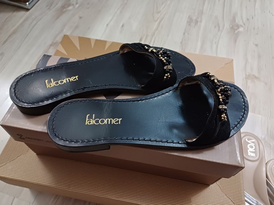 Papuci piele naturala,,falcomer,, ,,Joy by crocs,,