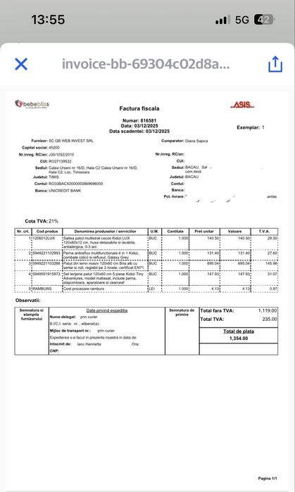 Patut bebelus+accesorii