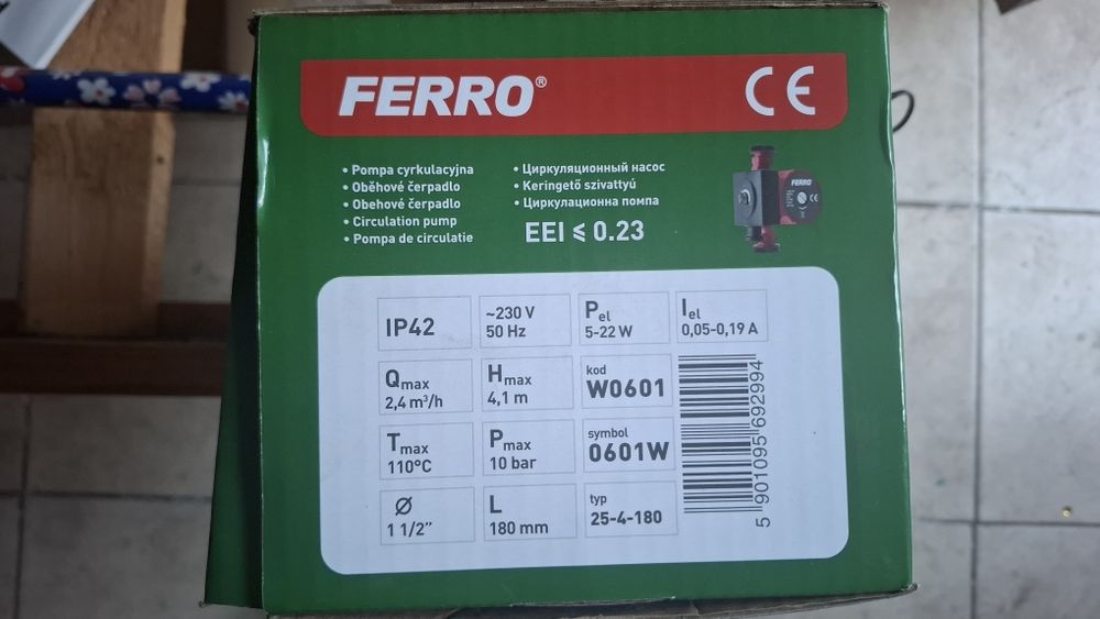 Pompa centrală recirculare apă Ferro GP II  25-4-180