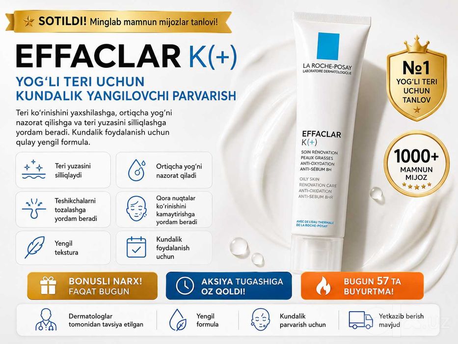 La Roche-Posay Effaclar K+, Qora nuqtalar va aknega qarshi, 40 ml
