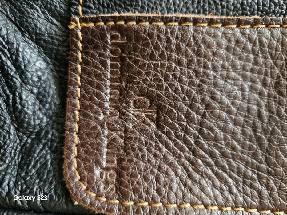 Borseta din piele naturala moale maro cu buzunar