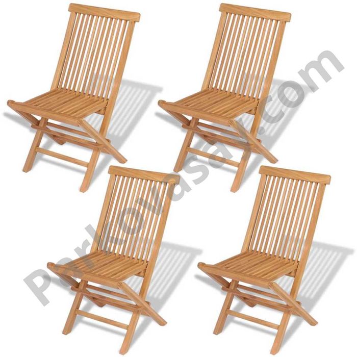 Сгъваеми градински столове тиково дърво масив