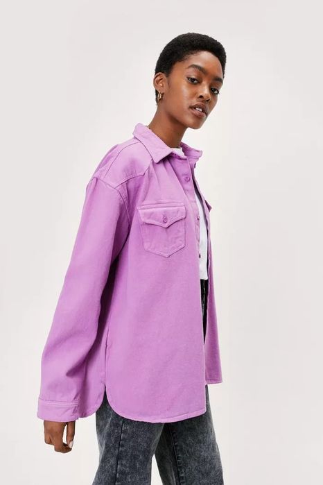 Женская джинсовая рубашка 100% хлопок свободного кроя бренд Nasty Girl