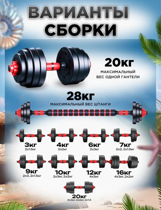 Гантели разборные 40кг 20х2