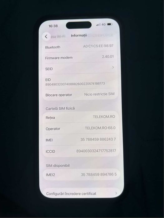 Iphone 16 negru mat   in stare foarte buna