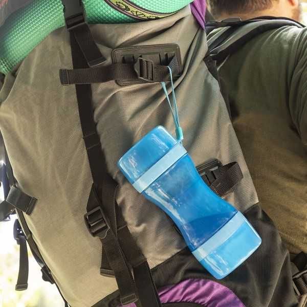 Recipient stocare portabil 2 in 1 pentru caini, pentru apa si mancare