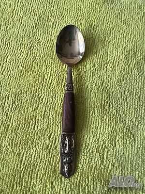 Комплект бронзови 6 чаени лъжички Demitasse тайландски с Буда