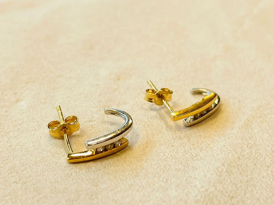 Cercei aur 18 karate cu diamante naturale