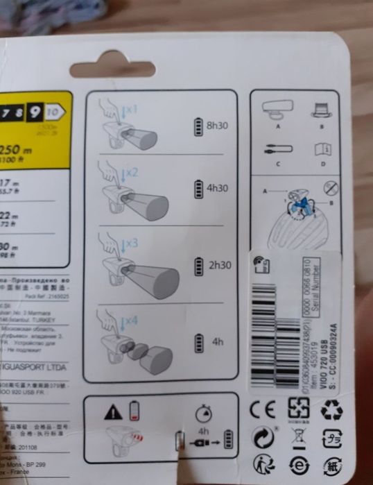 Lanterna noua decathlon lumini bicicleta usb microusb